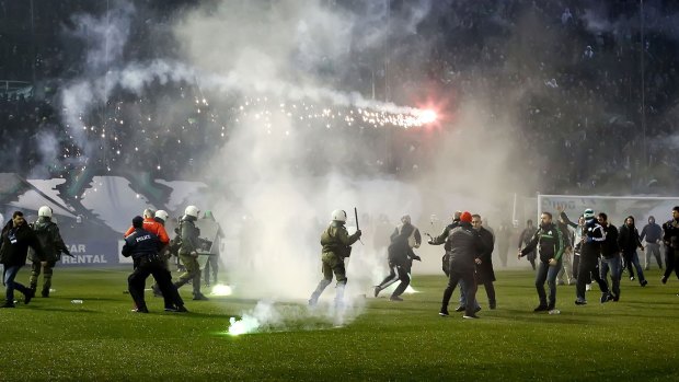 There was serious crowd unrest last weekend when Athens arch-rivals Olympiakos and Panathinaikos played.
