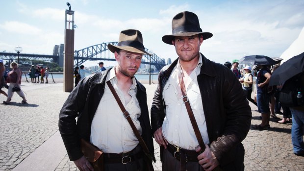 Blast from the past: Rod Fletcher and Andrew Scott turn up as Indiana Jones from <i>Raiders of the Lost Ark.</i>
