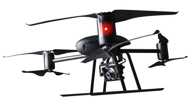Eye in the sky: The Draganflyer X6 drone weighs two kilograms and can stay in the sky for 24 minutes. 