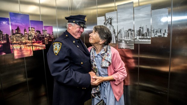 Uniting Care Mirinjani retirement village has granted a lifelong wish for resident Berenice Benson to meet a real New York city cop, Detective Howard Shank.