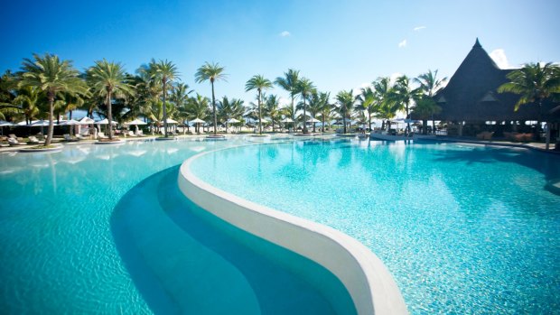 Lux Belle Mare's swimming pool is reportedly the largest in the country.