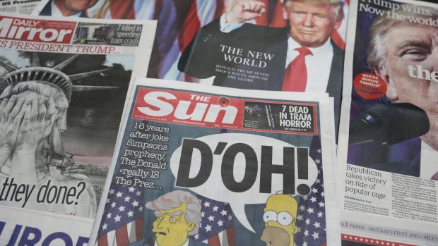 British newspapers after the US election. 