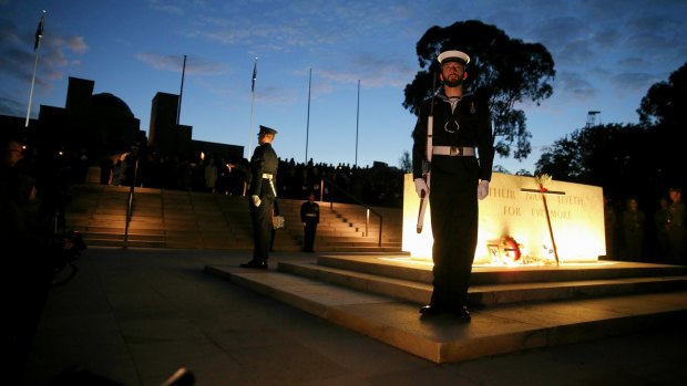 Anzac Day Dawn Service at the Australian War Memorial in Canberra.