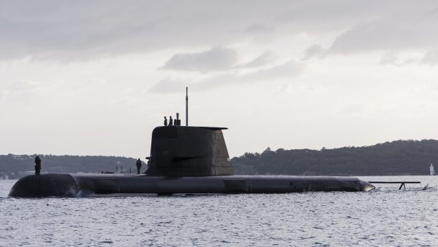 Collins class submarine HMAS Rankin, one of many to be eventually replaced by the planned new French submarines.