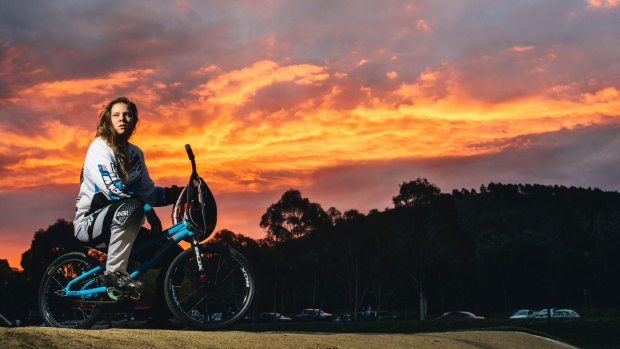 Portrait of BMX rider Harriet Burbidge-Smith who is making her comeback from two knee reconstructions at the BMX nationals in Brisbane this week. 