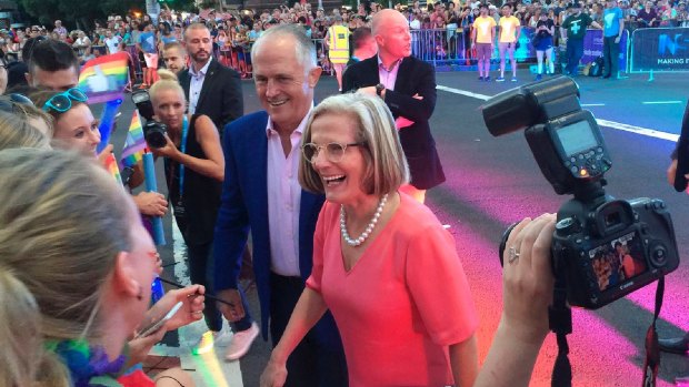 Malcolm Turnbull, with wife Lucy, became the first sitting prime minister to attend Mardi Gras last year.