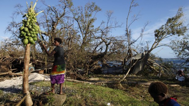 Food has become scarce after Cyclone Pam flattened the southern Vanuatu island Tanna.