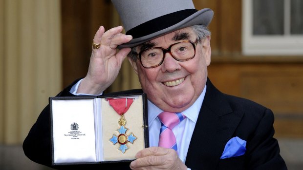 Ronnie Corbett in 2012, after being made a CBE at Buckingham Palace.