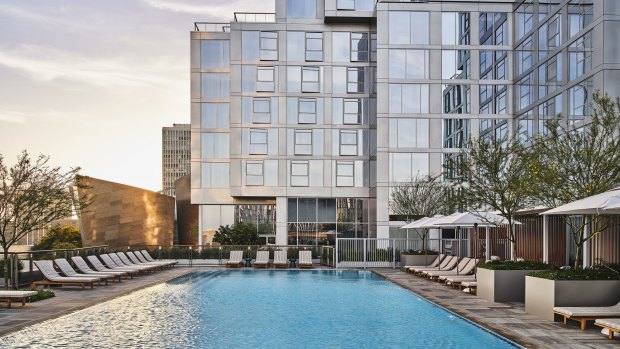 The Conrad Los Angeles features a 1500-square metre pool deck on which to see and be seen.