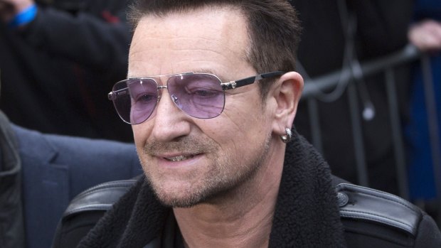 Needs surgery: Bono has hurt his arm in a cycling accident in New York's Central Park.