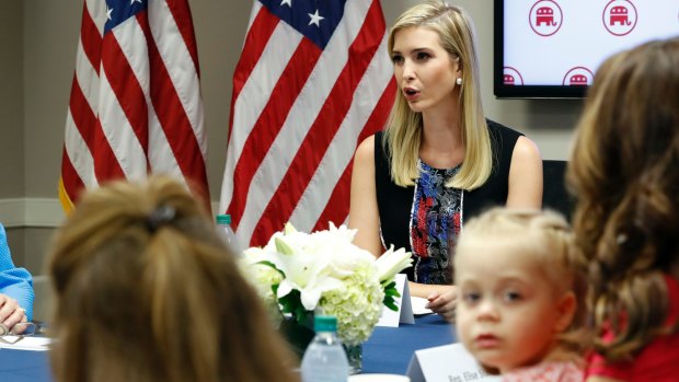 Trump's daughter Ivanka (top right), who has defended her father as respectful of women, speaks during a meeting with women members of Congress in Washington on Friday.