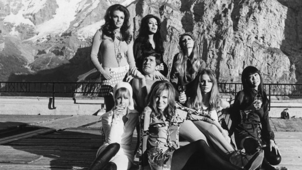 Joanna Lumley (second from right) in On Her Majesty's Secret Service.
