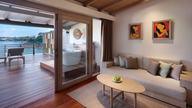 Of the property's 82 suites and villas, 74 feature an outdoor bath with a view.