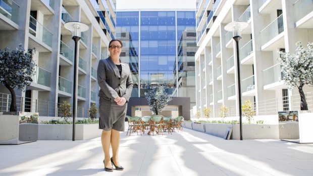 Last word: General Manager of Capital Hotel Group Jackie McKeown in the courtyard at brand new The Avenue Hotel Canberra -  Canberra's new five star hotel. 