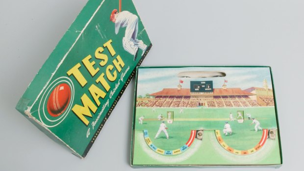 The original 1940s Test Match cricket board game is one of the items Myer has selected for its commemorative exhibition.
