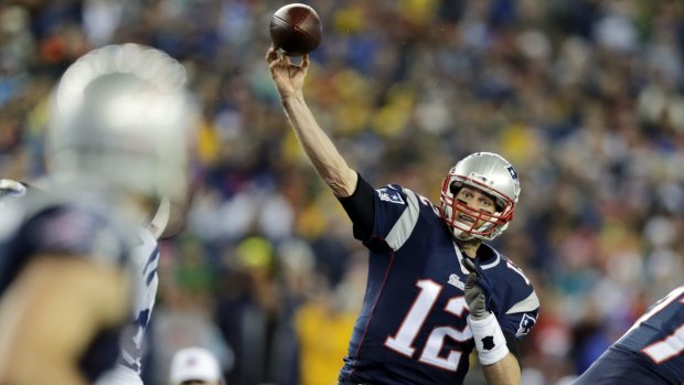 Air apparent: New England Patriots quarterback Tom Brady throws a pass during the first half against the Indianapolis Colts.