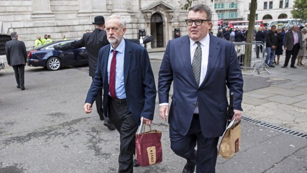 New Labour Jeremy Corbyn and his deputy Tom Watson attend a service to mark the 75th anniversary of the Battle of Britain at St Paul's Cathedral in London on Tuesday. 