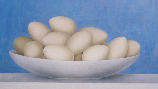 <i>Nature-Morte, Eggs 1</I> (detail), 1990/91, is part of the exhibition, <i>I sense you but I cannot see you</I>, that examines 30 years of Rosslynd Piggott's work.