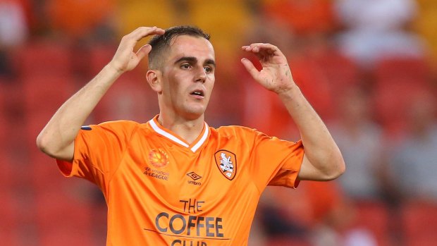 Steve Lustica's face says it all during the Roar's loss to the Western Sydney Wanderers at Suncorp Stadium.
