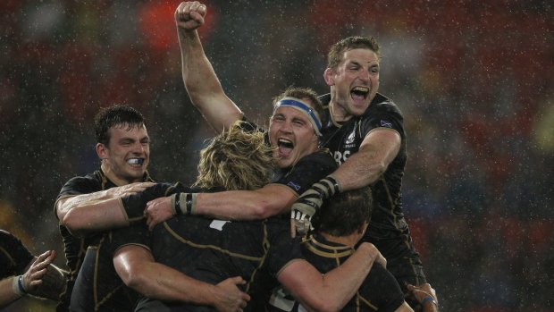 Scotland celebrate their victory in 2012.