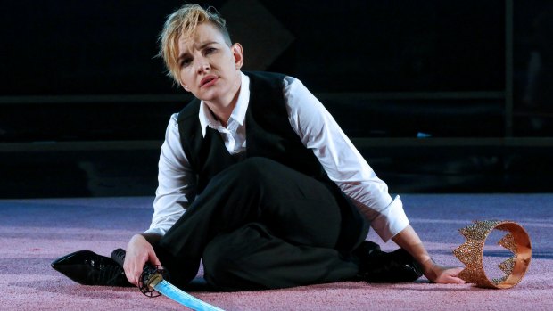A tour de force: Kate Mulvany clutches fast the keys to Richard's character, including the limbs twisted in deformity.