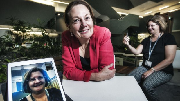 Professor Debra Anderson, pictured on the left and Amanda McGuire, who is a registered nurse and QUT researcher, have developed a virtual way of interaction to help women under 40 improve their health post cancer.