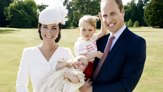 Catherine, Duchess of Cambridge, Prince William, Duke of Cambridge, and their children Princess Charlotte and Prince George.