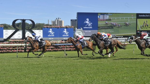 In the winner's circle: Vilanova holds off the challengers at Randwick.