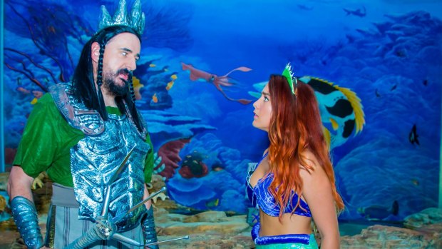 The Little Mermaid: Steve Galinec (King Triton) and Mikayla Williams (Ariel).