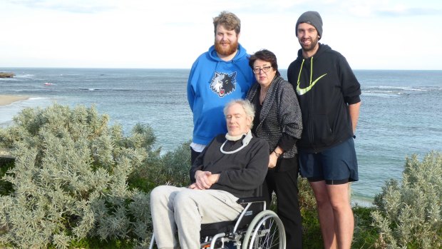 Geoff Woodrow with wife Michelle and sons, Chris (left) and Daniel. 