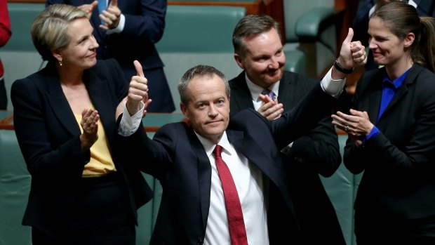 Bill Shorten after delivering the budget reply speech at Parliament House.