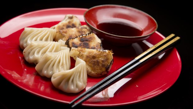 The classic pork gyoza served at Zagyoza in Brisbane. 