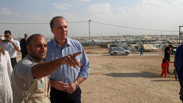 Immigration Minister Peter Dutton has returned from the Zaatari refugee camp in Jordan.