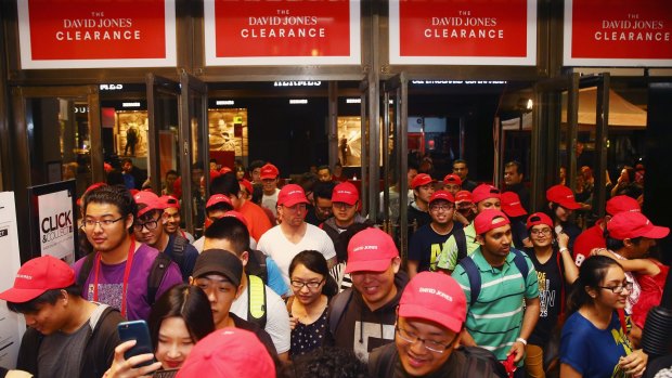 Boxing Day shoppers flock to  David Jones in Sydney.