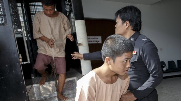 Accused of murdering two British tourists: Myanmar migrant workers Win Zaw Htun (left) and Zaw Lin.
