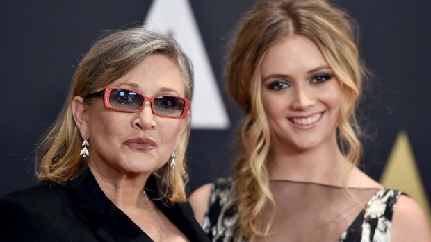 Fisher with daughter Billie Lourd in 2015.