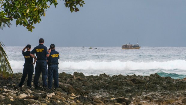 A boat spotted carrying Sri Lankan asylum seekers off Cocos Island in 2012.