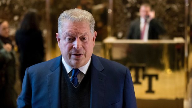 Former US vice-president Al Gore after meeting with Ivanka Trump and President-elect Donald Trump at Trump Tower.