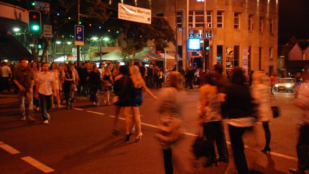 Crowds in Brisbane's Fortitude Valley nightclub and bar precinct.