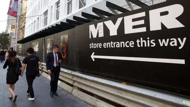 Myer's net profit after tax fell by 4 per cent to $59.7 million.