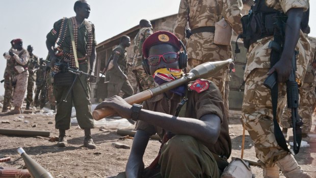 South Sudanese government soldiers ready to head to the front line to fight rebel forces near Bor, South Sudan, last year. 