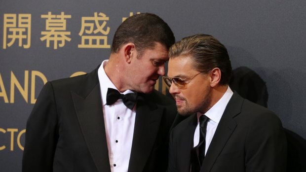 James Packer with Leonardo DiCaprio: Crown completed the sale of its stake in Melco Crown last month, and Mr Packer sold out of his Hollywood movie production business, Ratpac, earlier this year.