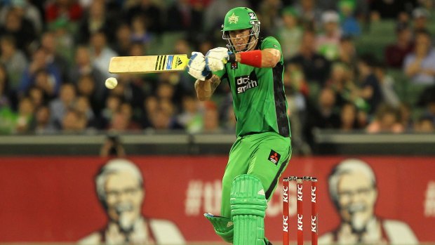 Kevin Pietersen pulls a ball to the boundary during the game against the Sydney Sixers.