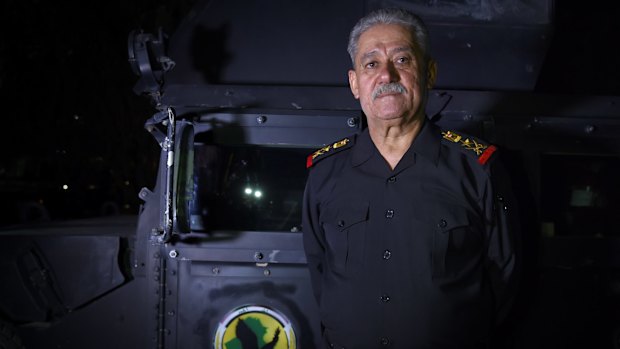 Iraqi Counter-Terrorism Commander Lieutenant-General Abdul Ghani al-Asadi at a base outside Athba in northern Iraq.