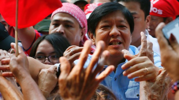 Former Senator Ferdinand "Bongbong" Marcos jnr ran for vice president of the Philippines.