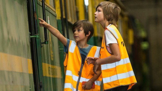 The boys saw a number of W-class trams - and some even earlier cable cars dating from as far back as the 1890s - at the Newport Rail Yards. 