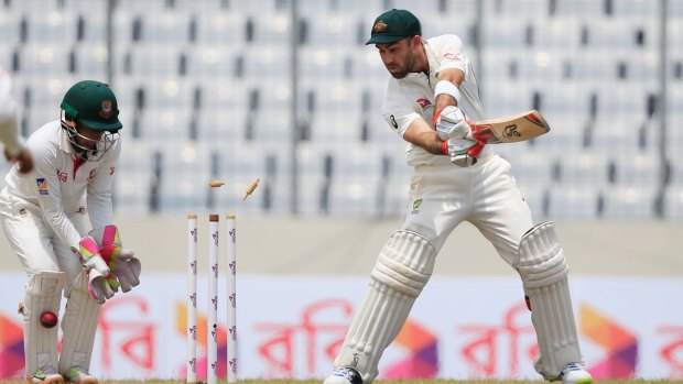 Small fish in a big pond: The Australian cricket team were beaten for the the first time by Bangladesh in a Test on Wednesday.