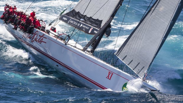 On the march: seven-times line honours winner and current leader Wild Oats.
