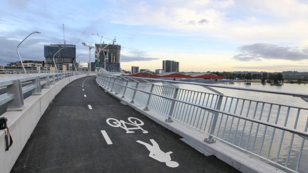 Growing infrastrucutre includes the new bridge between Rhodes and Wentworth Point in Sydney's west. 