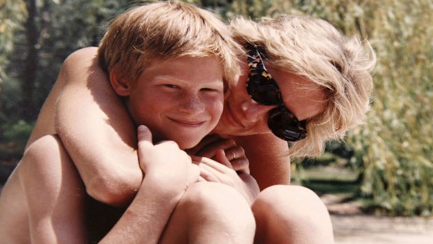 Princess Diana and Prince Harry on holiday.